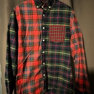 mens j crew multicolor plaid button down small